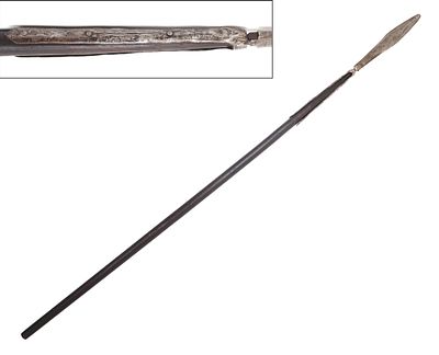 European Period Spear, 16-17th c. European Spear with a flat double edged diamond shape blade. 