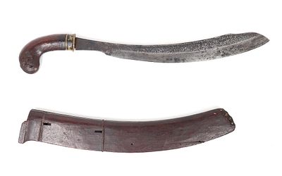 Indonesian or Moro sword w/ Scabbard. Indonesian or Southern Philippines, Moro short sword with 
