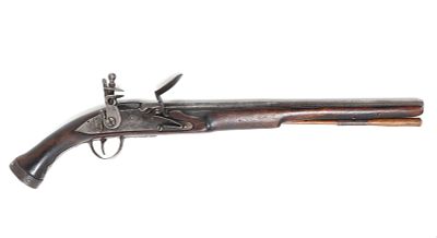 English Civil War Dog Lock Pistol, 17th C. Rare English Civil War Dog Lock flintlock pistol. 