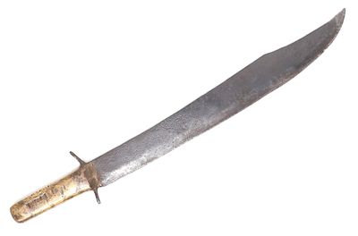Confederate Bowie-Style Short Sword. Early authentic heavy confederate bowie form short sword. 