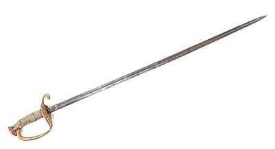 US Navy Etched Sword w/ D grip. United States Navy sword with straight single edge blade. Etched 