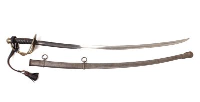 US M1860 Civil War Sword w/ Scabbard. Early period US Civil War model 1860 sword with scabbard. 