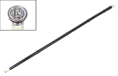 Scarce Ebony & Sterling Silver Tipped Cane, Hidden Seal. Scarce and rare 19th century cane of a 