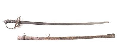 British Rifle Brigade Officer's Sword w/ Scabbard. British rifle brigade officers sword with 