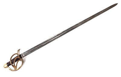 French Cuirass Cavalry Sword. Large French cuirassier cavalry sword with straight single edge 