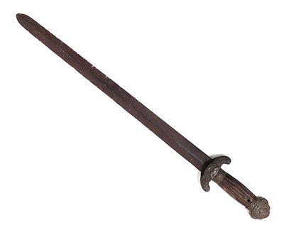 Antique Chinese Straight Sword. Chinese straight sword with a double edge of diamond 
