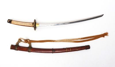 Miniature Japanese Samurai Katana. Japanese miniaturized Katana with scabbard reduced in scale 