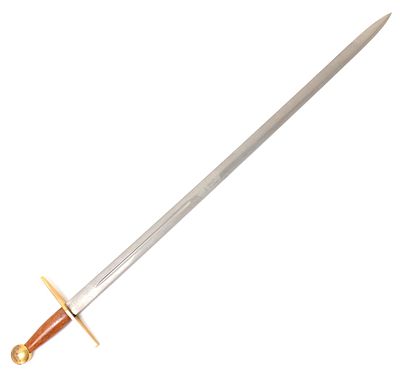 Knightly Crusader Style Etched War Sword. Exact Replica of the fighting sword as used by the 