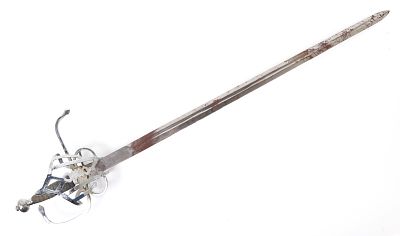 Massive Swept Hilt Style Rapier. Massive European style swept hilt rapier with a huge pierced 