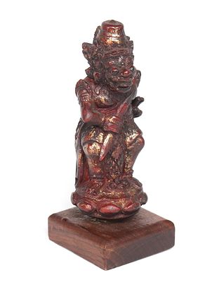Rakshasa Demon Kris Handle in Gilt Red Lacquer, Balinese 19th/20th c. Southeast Asia / Oceania 