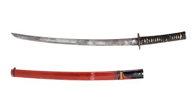 Japanese Sword w/ Scabbard, WWII. Japanese wakizashi sword with scabbard in the WWII Nco type 95 