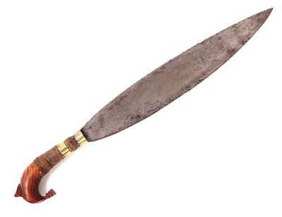 Philippines Moro Barong Sword w/ Brass Hardware. Filipino Moro barong sword featuring a brass 