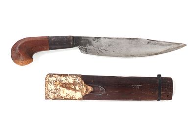 20th C. Visayan Plamingko Dagger w/ Scabbard. Circa 1900's Visayan plamenko dagger with leather 