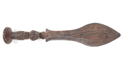 African Kuba Ikula Knife, this antique ceremonial knife originates from the Kuba people of 