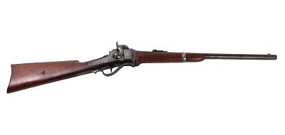 Sharps Model 1863 Cavalry Carbine Percussion Rifle. American Civil War era Sharps model 1863 