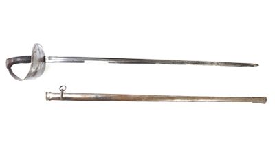 Spanish Cavalry Sabre w/ Scabbard. Spanish model 1907 cavalry sword. Steel single edged blade 