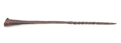 Spanish Colonial Twisted Spear, 18th - 19th c. Spanish colonial ironwork spear head, 18th - 