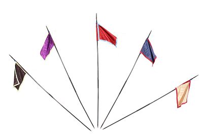 Collection of Infantry Pikes & Flags, Ex-Higgins Museum. Great group Lot of (5) Infantry pike 