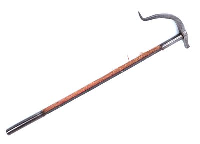 Silver Inlaid Indo-Persian War Hammer, 19th c. Antique Indo-Persian war hammer with silver wire 