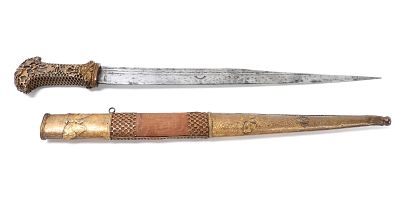 Large Ottoman Balkan Dagger, Mid 19th C. A remarkable and unusual large mid 19th century 
