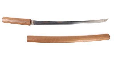 Japanese Wakizashi Sword, Shinto Period, Signed. Japanese Wakizashi sword in shirasaya mount. 