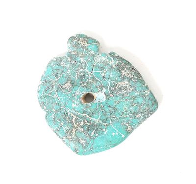 Large 56 Gram Turquoise Pendant. Lovely natural raw turquoise pendant with lovely root marks 
