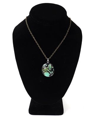 Lovely Large Turquoise in Matrix Pendant Necklace. Large turquoise pendant in matrix with lovely 
