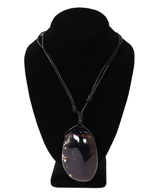 Gorgeous Natural Amber Specimen Necklace. Large polished to a smooth wearable surface raw piece 