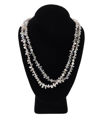 Laborite & Agate Chip Bead Necklace. Beautiful natural laborite and agate chip bead necklace in 