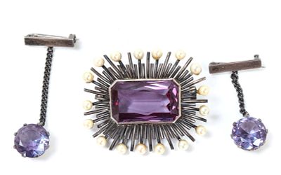 Gorgeous Vintage Amethyst Style Pins, Marlene Dietrich Estate. Lovely group lot of stunning 