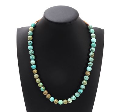 Wonderful Turquoise Beaded Necklace. Beautiful light green and blue turquoise beaded necklace 