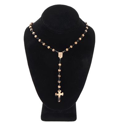 Lovely Handmade in Mexico Copper & Brass Rosary. Finely crafted handmade rosary necklace from 