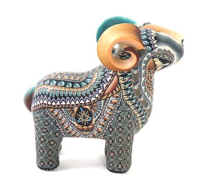 Handmade Polymer Clay Big Horn Sheep by Jon Anderson. Gorgeous handmade and intricately detailed 