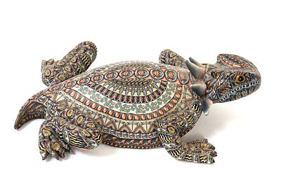 Intricately Detailed Handmade Polymer Clay Horned Toad by Jon Anderson. Fantastic handmade 