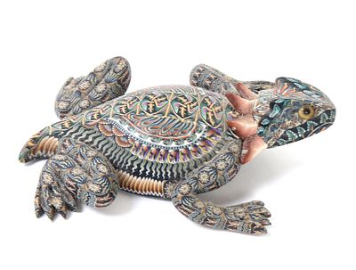 Handsome Handmade Polymer Clay Horned Toad by Jon Anderson. Fantastic handmade polymer clay 