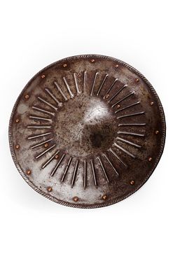 European Buckler Shield, 16th C. Style. Victorian, 16th century style, likely composed in the 