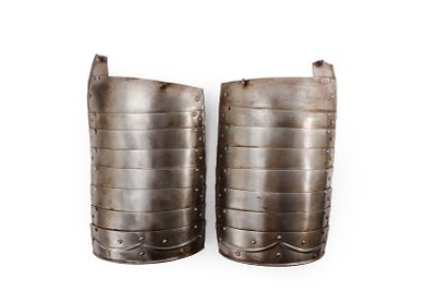 European Steel Tassets, Early 17th C. Style. Europe, early 17th century style. Pair of 