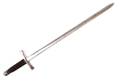 One-hand Knightly Sword, 14-16th c. Style. Knightly sword with straight double edged unsharpened 