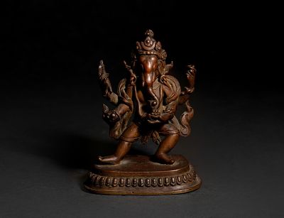 Indian Miniature Ganesha Figure, 16th C. Indian 16th Century. A miniature figure of Ganesha 