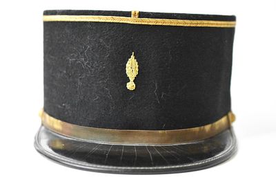 French Artillery Officer Kepi Hat. Dusty as it was on display. Bullion chincord and piping. 