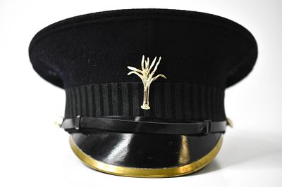 1964 British Welsh Guards Visor Hats. Has a British army crowsfoot. Hat is from J Compton Sons 