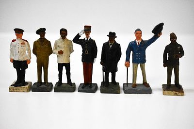 Durso Composition WWII Political Leaders. 7 figures. FDR is 3.25 inches tall. Figures are 