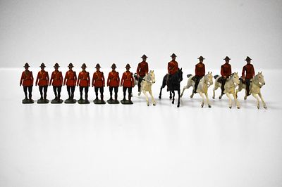Britains Lead Canadian Mounties. 8 2.25 inch marching mounties, 3 mounted mounties with rifles 
