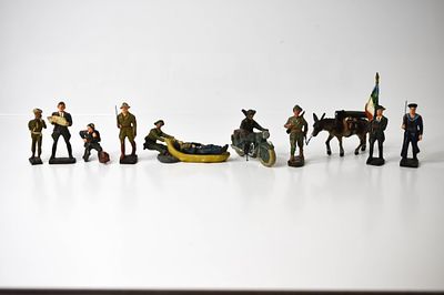 Italian Composition Soldiers. Sailor being dragged in a rubber boat, and the guy with the pack 