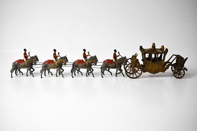 Britains Boxed Set No 1470 Coronation Carriage. Almost 20 inches long. Made out of lead. Queen 