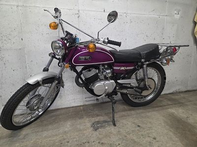 1971 Yamaha HT1 90 Enduro, a classic lightweight two-stroke trail bike finished in a striking 