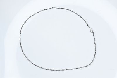 14K White Gold Necklace 3.14g. White gold needs loop at end for clasp marked 585 measuring 