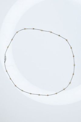 14K Gold Necklace 5.21g. White and yellow with stations marked 585 measuring approximately 21"l.