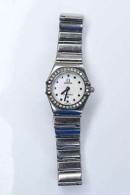 Omega Constellation Ladies Diamond Watch. .5 CTTW of diamond rounds 1.5 mm stones.Saphire 