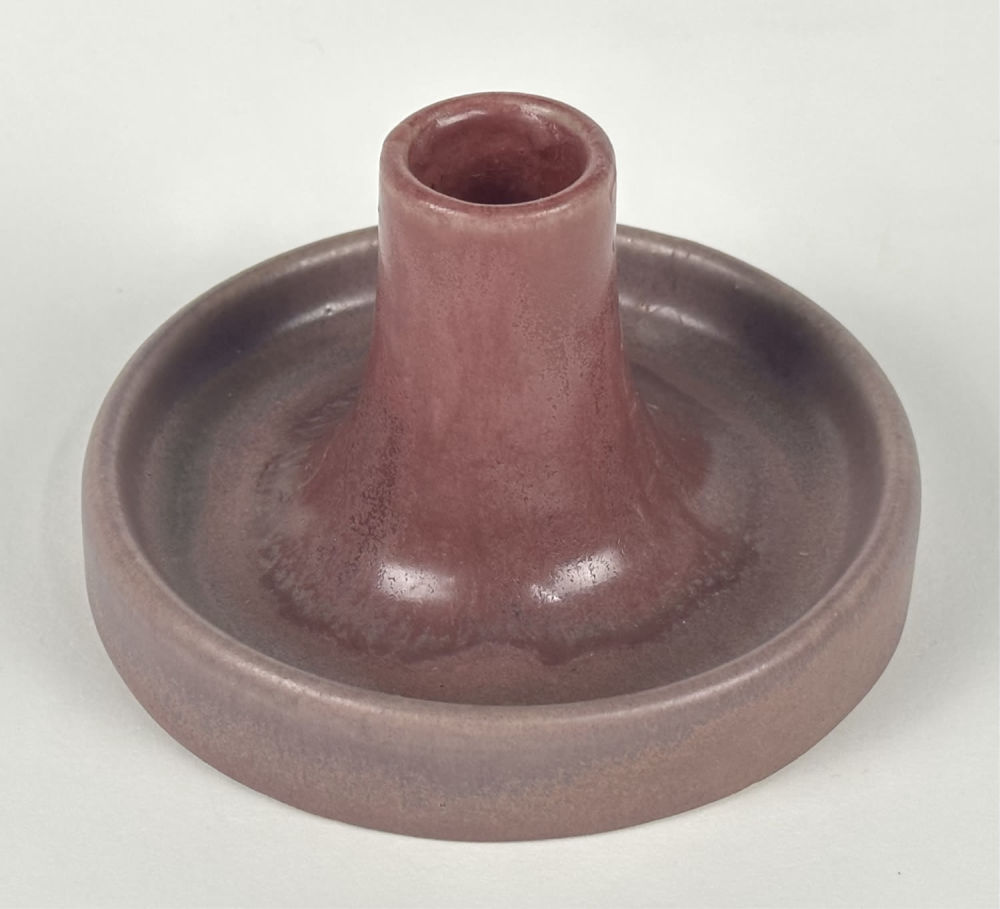 Fulper Candle Holder Benj. Franklin Hotel. Stamped "Benj. Franklin Hotel, Philadelphia" at 